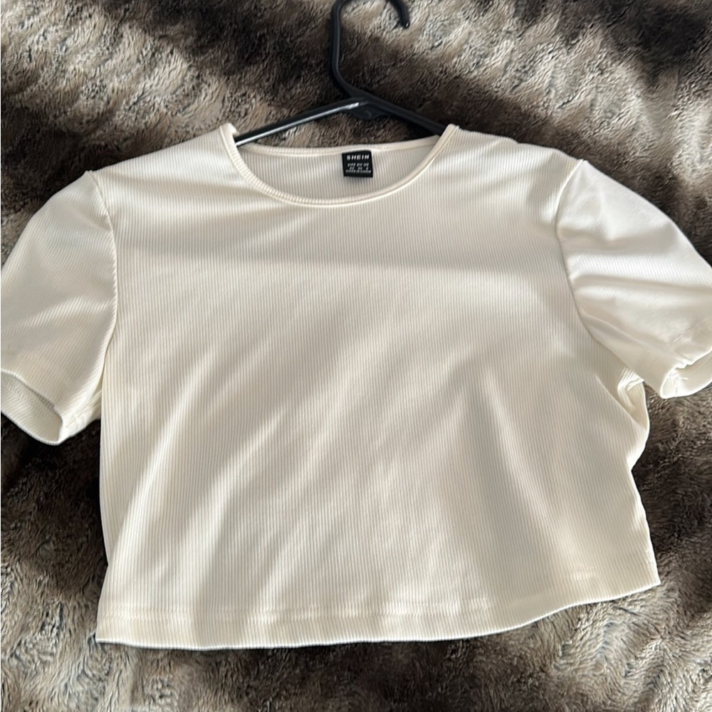 Shein cream crop top